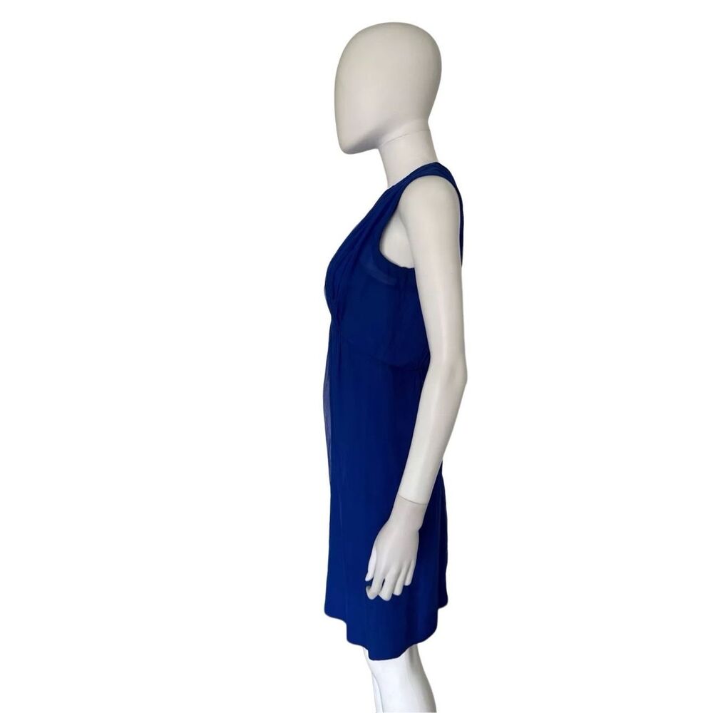 BALENCIAGA Blue Silk Vintage Knee Length Sleeveless Dress Size Small 2010 - Picture 3 of 13
